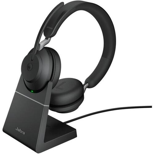 Jabra Evolve2 65 UC Black Bluetooth Wireless Headset + Charging Stand