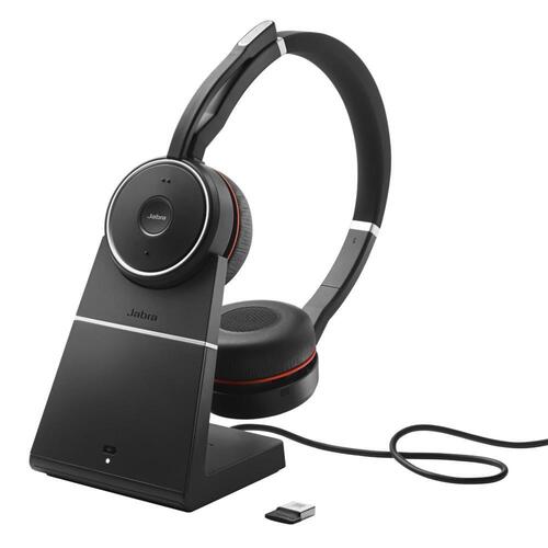 Jabra Evolve 75 MS Superior ANC Black Bluetooth Wireless Headset with Charging Stand