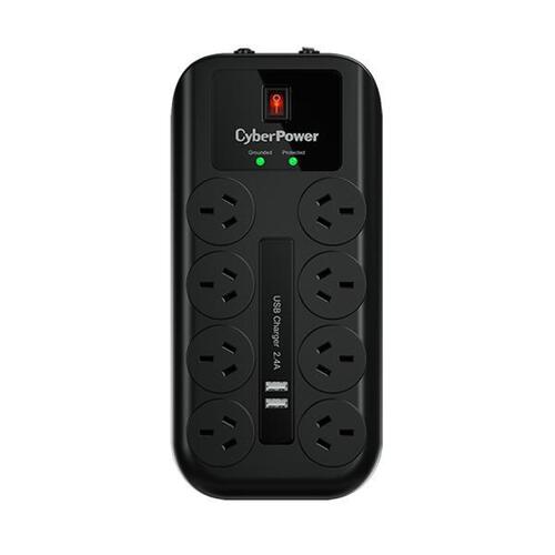 CyberPower 8 Port Surge Protector With USB Charger