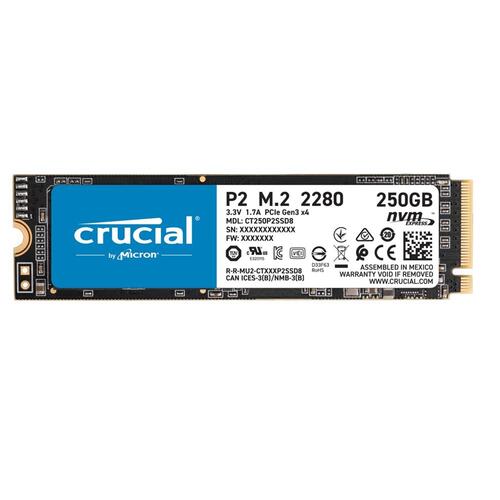 Crucial P2 250GB 2100MB/s NVMe M.2 (2280) SSD