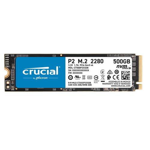 Crucial P2 500GB 2300MB/s NVMe M.2 (2280) SSD