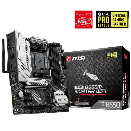 MSI MAG B550M MORTAR WIFI AMD AM4 WiFi 6 mATX Motherboard