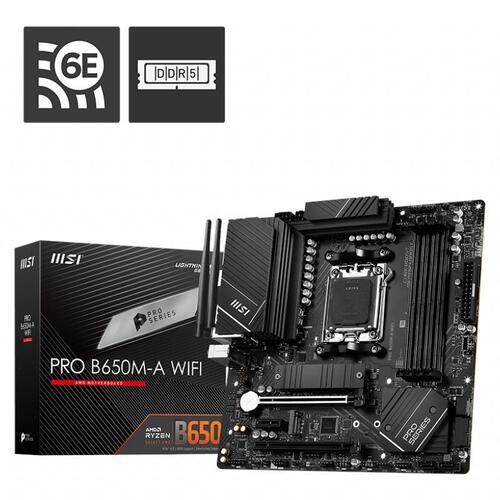 MSI PRO B650M-A WIFI DDR5 AMD AM5 WiFi 6E ATX Motherboard