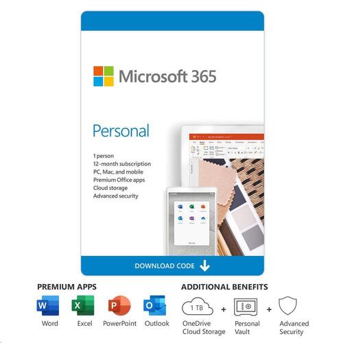 Microsoft 365 Personal 1 PC or Mac 1 Year Subscription