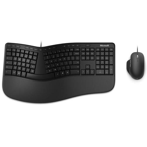 Microsoft Ergonomic Desktop Wired Keyboard & Mouse Combo- Matte Black