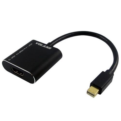 Volans Aluminium ACTIVE Mini DisplayPort 1.4 to HDMI 2.0b Converter with HDR10 (4K/60Hz )